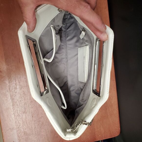 Juditth Quilted Hand Bag with Chain in White from INC - Picture 3 of 8